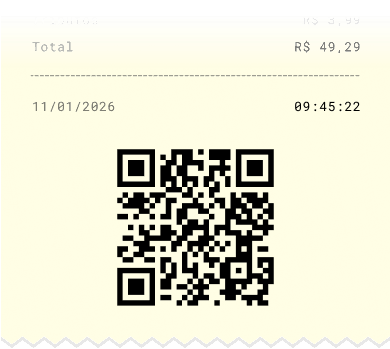 Foto do cupom fiscal registra o progresso