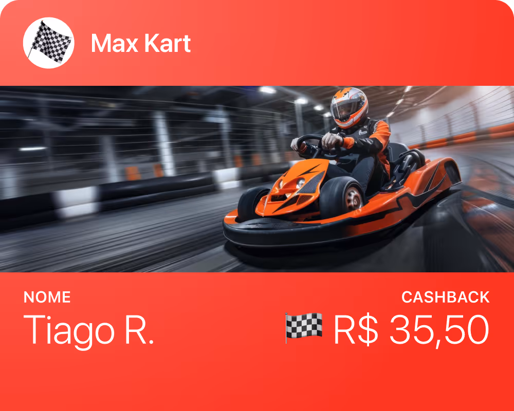 Exemplo de cartão de fidelidade em cashback na Apple Wallet ou Google Wallet