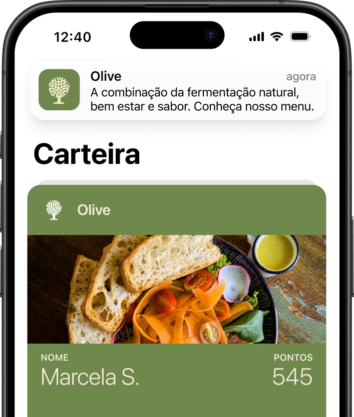 Cartão fidelidade na wallet com push notifications